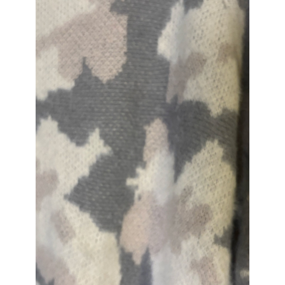 Umgee Fuzzy Knit Camo Sweater Gray Cream Medium Cozy Soft - Picture 5 of 9
